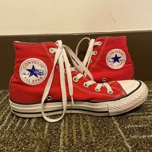 Red high top converse